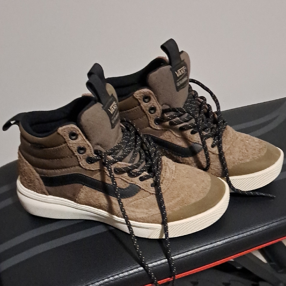 Vans Brown and Black High-Top Sneakers